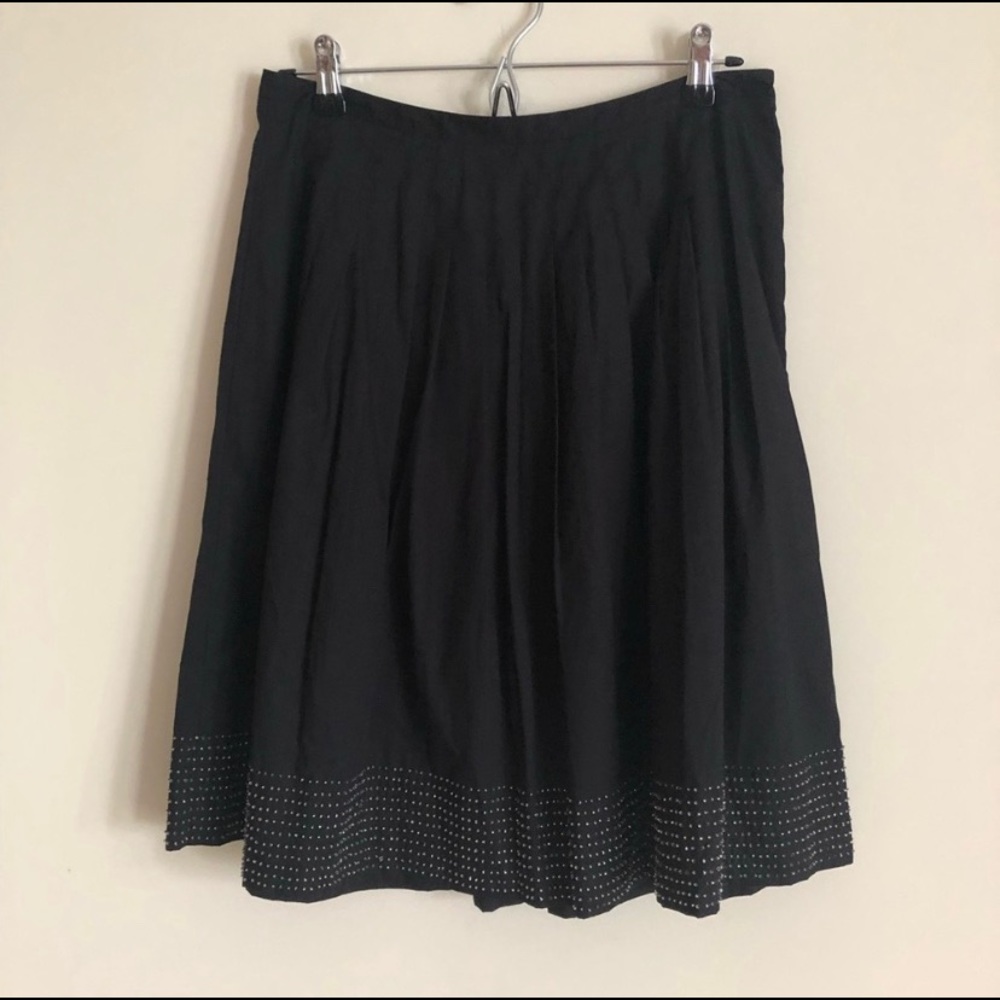 Talbots petite black beaded skirt
